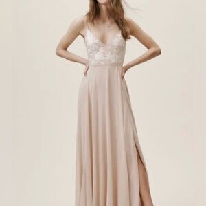BHLDN Sadia Dress (Oyster) size 10- New  with Tags / embroidered / elegant